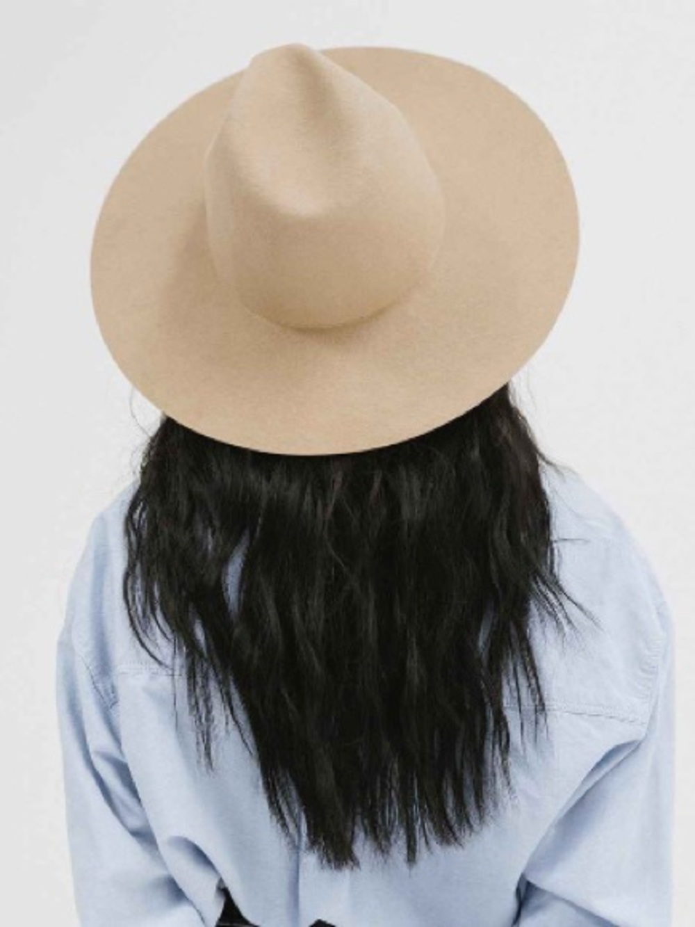 Gigi Pip Emma Wide Brim Felt Fedora Hat, 100% Australian Wool Tan Sz S/M 57 - Picture 5 of 5